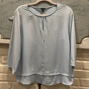 Ann Taylor Light Blue 3/4 Sleeve Blouse L